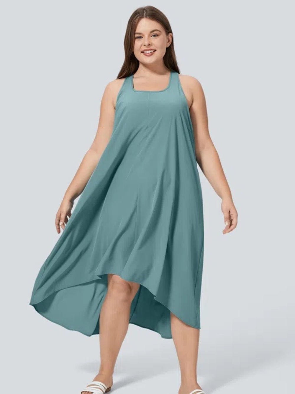 Halara Breezeful™ RacerPocket High Low Flowy Midi Quick Dry Casual Dress NWT